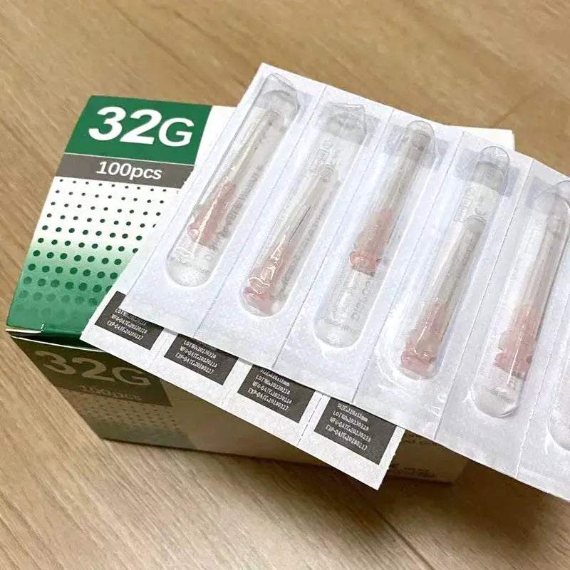32G Disposable Syringes with Superfine Needles for Painless Dental and Beauty Irrigation 4mm 6mm 13mm Eyelid Tool