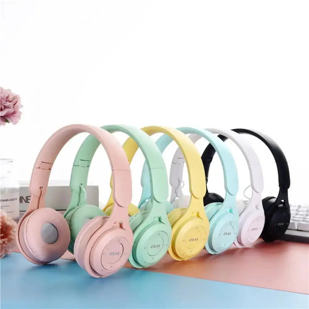 Y08 wireless Bluetooth headphones, set of 8 pastel macaron colors with mic, over-ear gaming headsets.