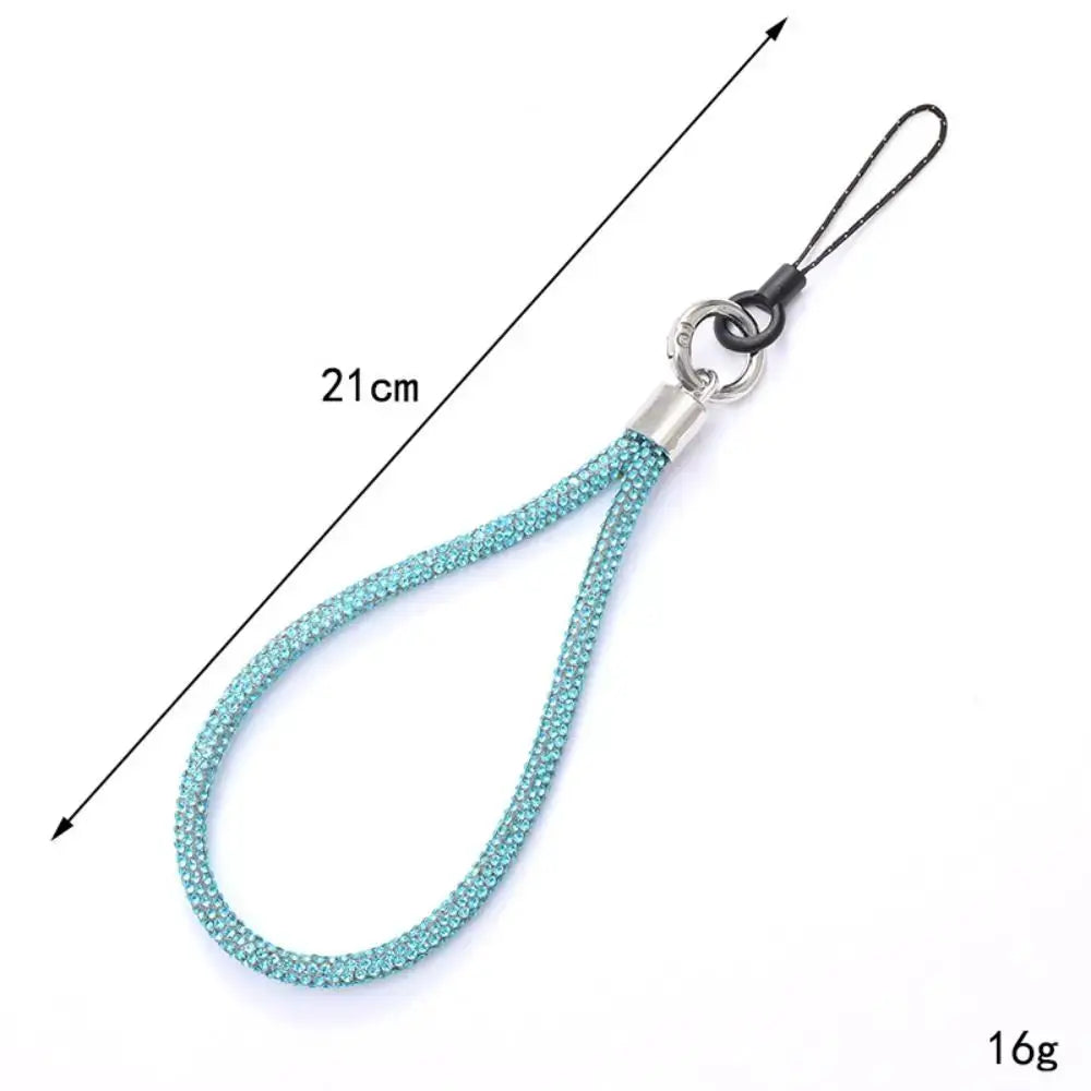 Glitter Rhinestone Phone Lanyard With Crystal Wrist Strap Keychain Anti Lost Rope For Phone Or Keys