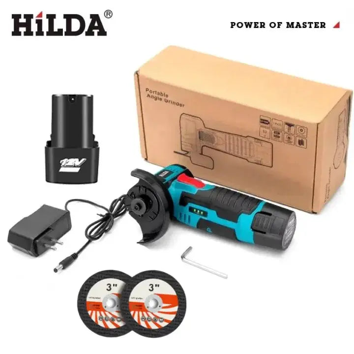 HiLDA 12V 3 Inch Lithium Electric Angle Grinder Portable Mini Handheld Cutting And Polishing Tool