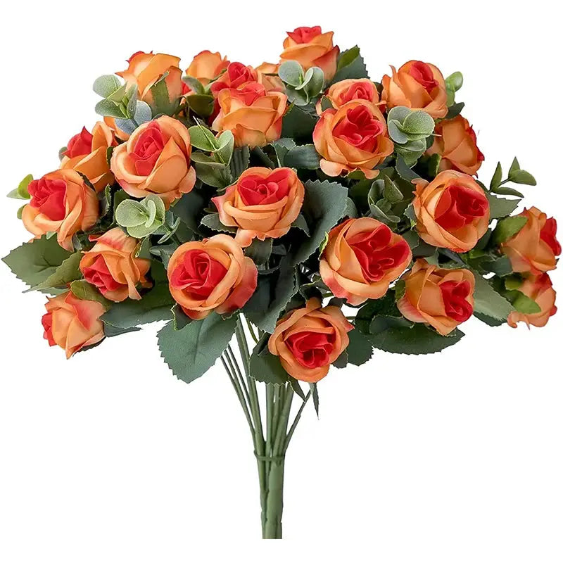 10 Heads Artificial Flower Bouquet With Silk Roses Eucalyptus Leaves Peonies White For Wedding Table And Home Decor