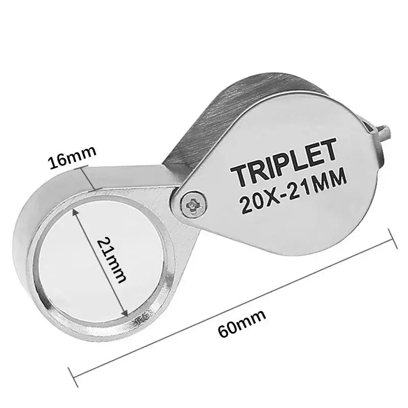 Adjustable 10x 20x 30x Magnifying Glass With 21mm Metal Foldable Lens For Jewelry Identification And Label Reading