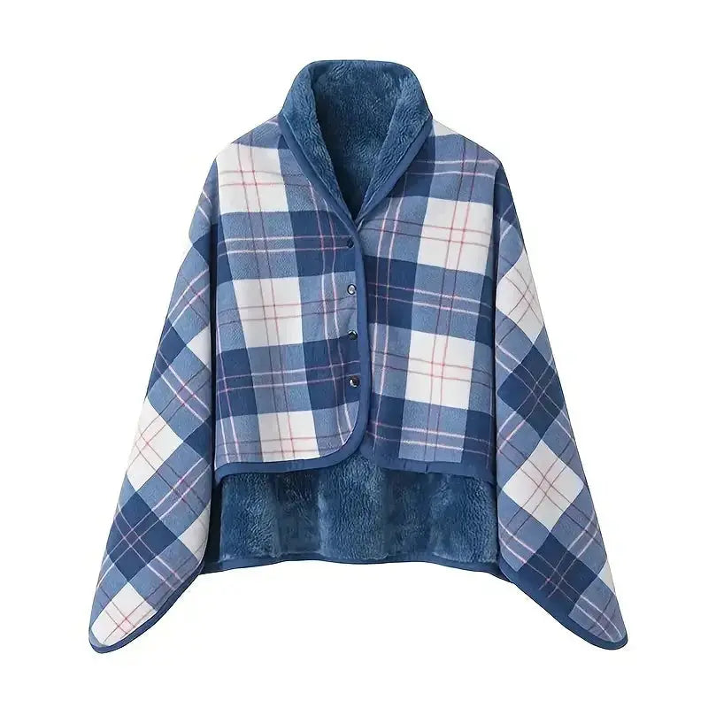 CozyNest Flannel Shawl Blanket Wearable Soft Cotton Polyester Blend For Office Warmth Travel And Home Use Casual Style
