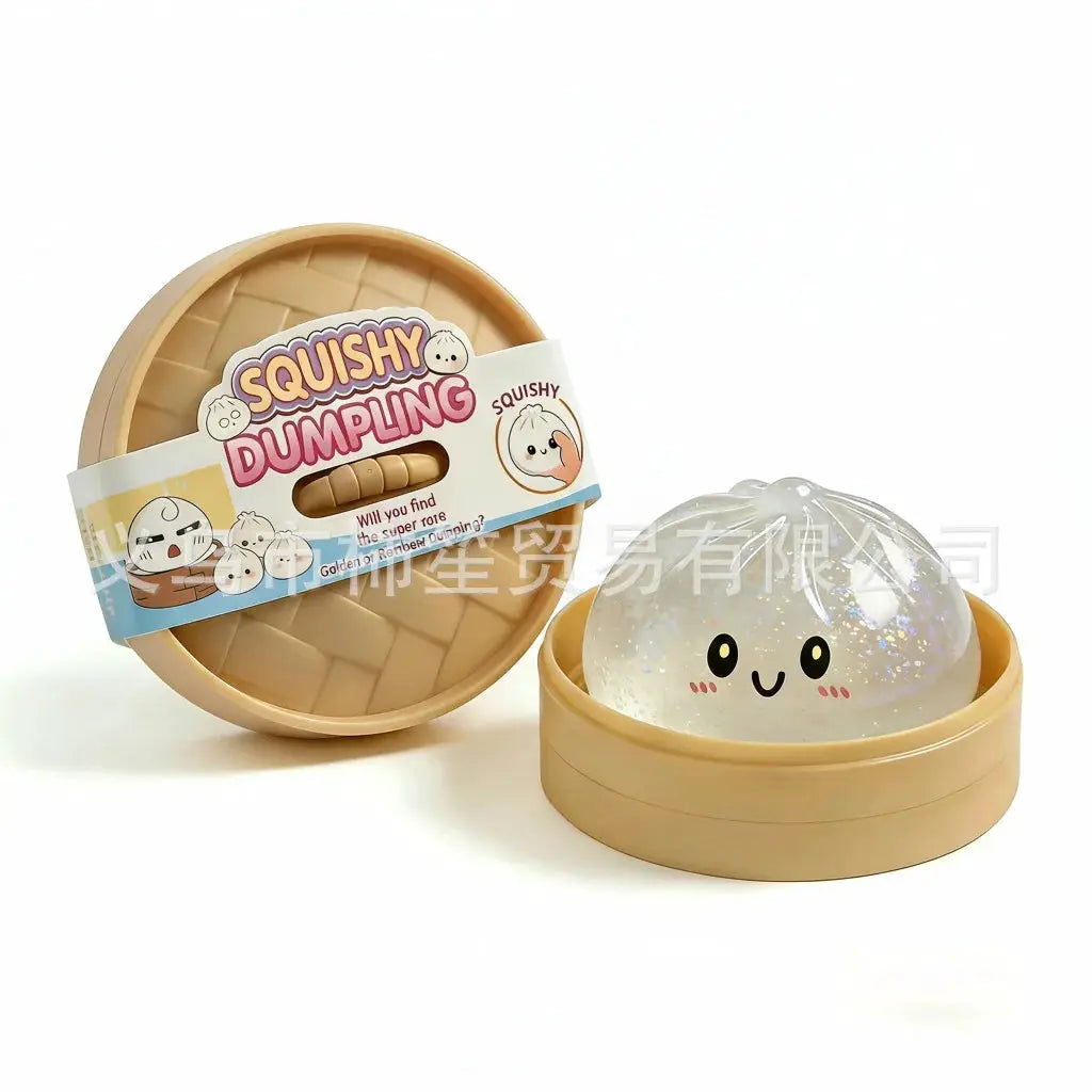 Glitter Dumpling Squishy With Box Sensory Squeeze Toy For Stress Relief Calming Fidget