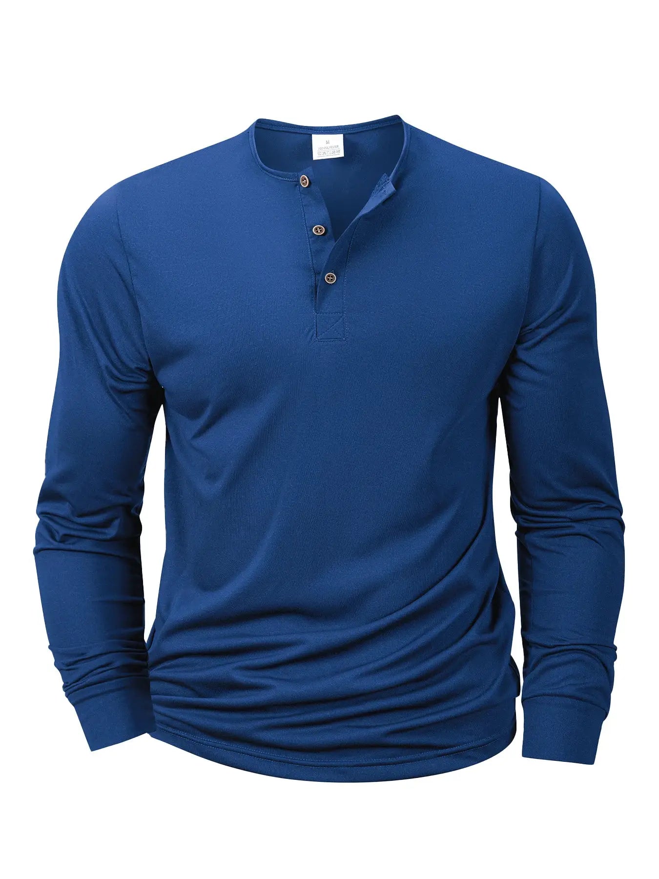 Mens Long Sleeve Henley Neck T Shirt Slim Fit Casual Button Shirt Comfortable Fitness Tee Cozy Top For Men