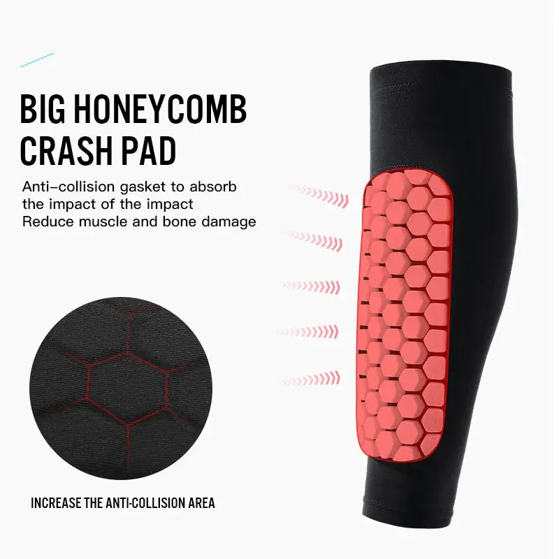 1Pcs Football Shin Guard Socks Sleeves With Foam Padding Calf Compression Sleeve Honeycomb Pads For Soccer Equipment