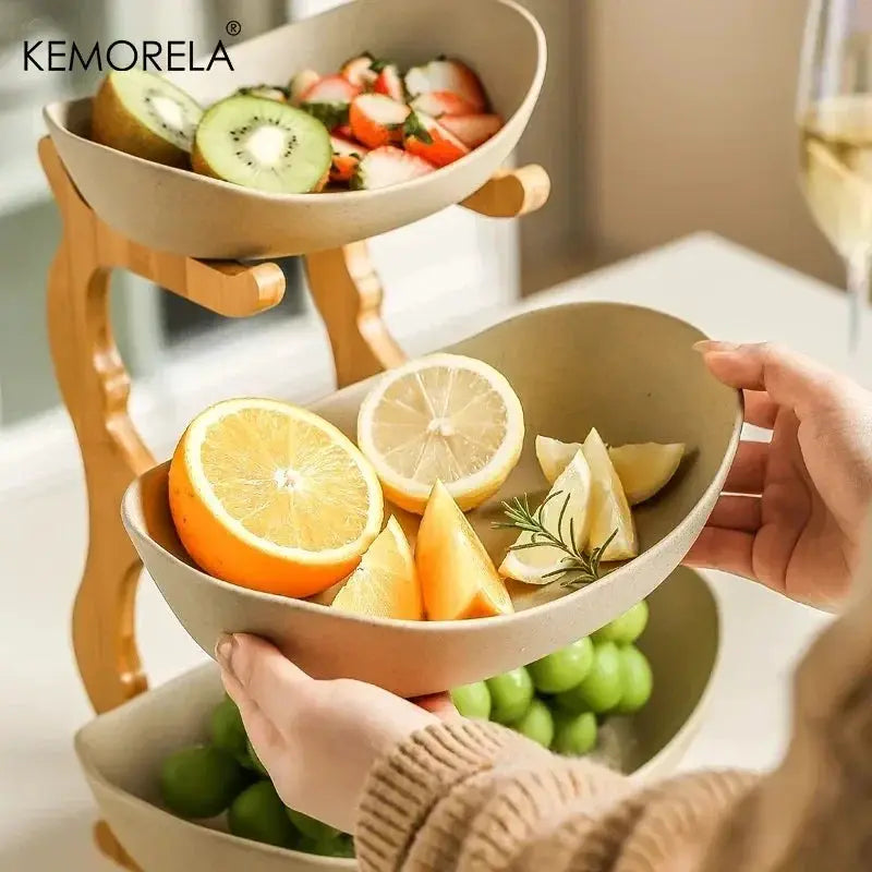 2/3 Layer Fruit Plate Multi Tier Plastic Snack Dish Living Room Modern Dried Fruit Basket Cake Stand Salad Bowl