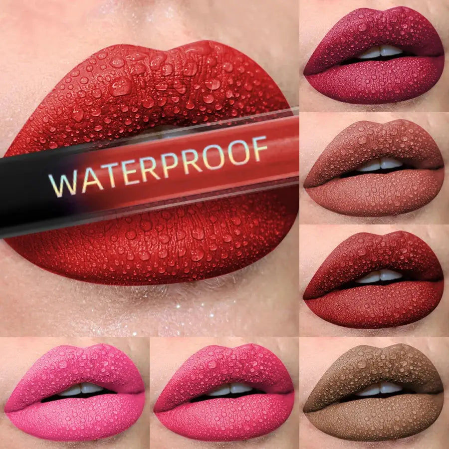 19 Colors Matte Velvet Lip Gloss Waterproof Long Lasting Liquid Lipstick With Nude Red Lip Tint And Lip Glaze
