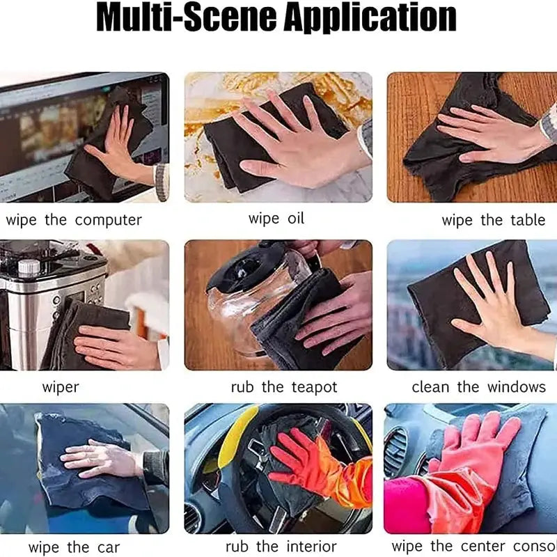 Simples Market Thickened Magic Cleaning Cloth, reusable glass cleaning rag for windows, screens, car interior