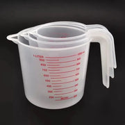 3 Piece Liquid Measuring Cups 250ml 500ml 1000ml PVC Scale Beaker Set Kitchen Baking Tools