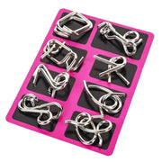 8 Pcs Metal Wire Puzzle Set For Adults IQ Logic Brain Teasers Focus Mind Training Montessori Challenging Puzzles