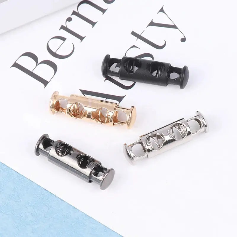 10 Piece Metal Double Hole Head Spring Cord Locks Adjustable Buckles Tightening Fasteners For Elastic Cords Sewing Tools