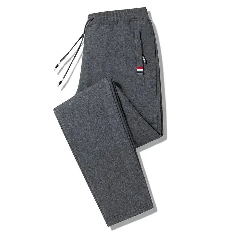 Men's gray cotton jogger track pants with elastic waist and drawstrings, Simples Market (M–8XL)