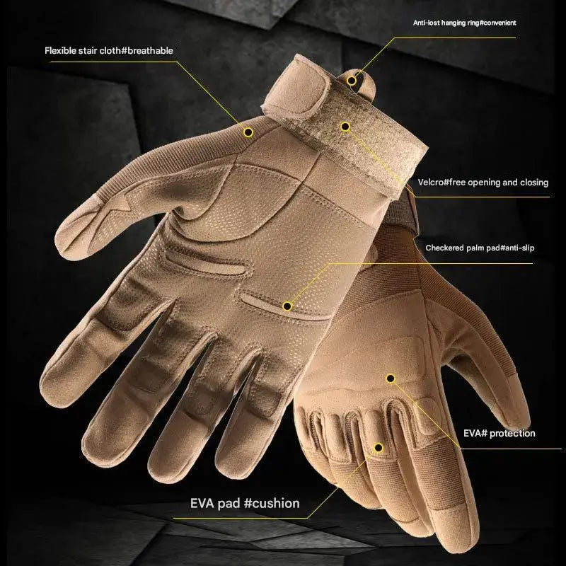 Winter Warm Tactical Gloves For Men Rubber Shell Protection Thickened Insulation Touchscreen Outdoor Riding Cold Weather