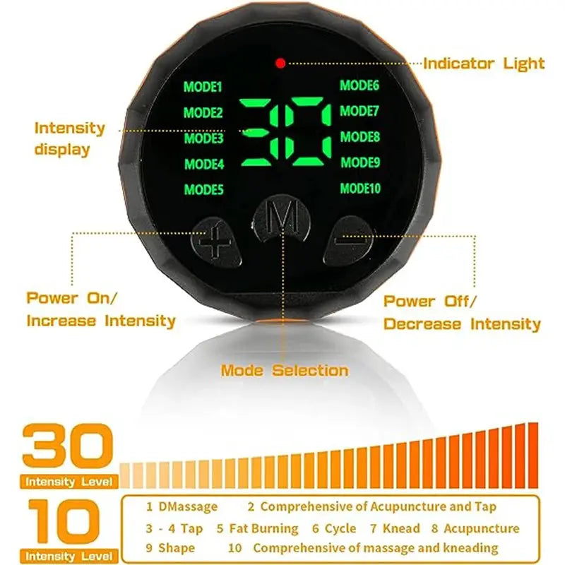 Abdominal Muscle Toner EMS Stimulator Belt For Waist Training USB Rechargeable Body Shaping Massager