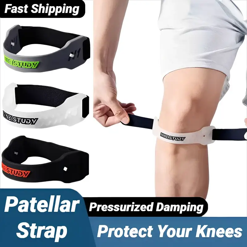 Adjustable PVC Knee Patellar Band Tendon Support Brace With Shock Absorption For Adults