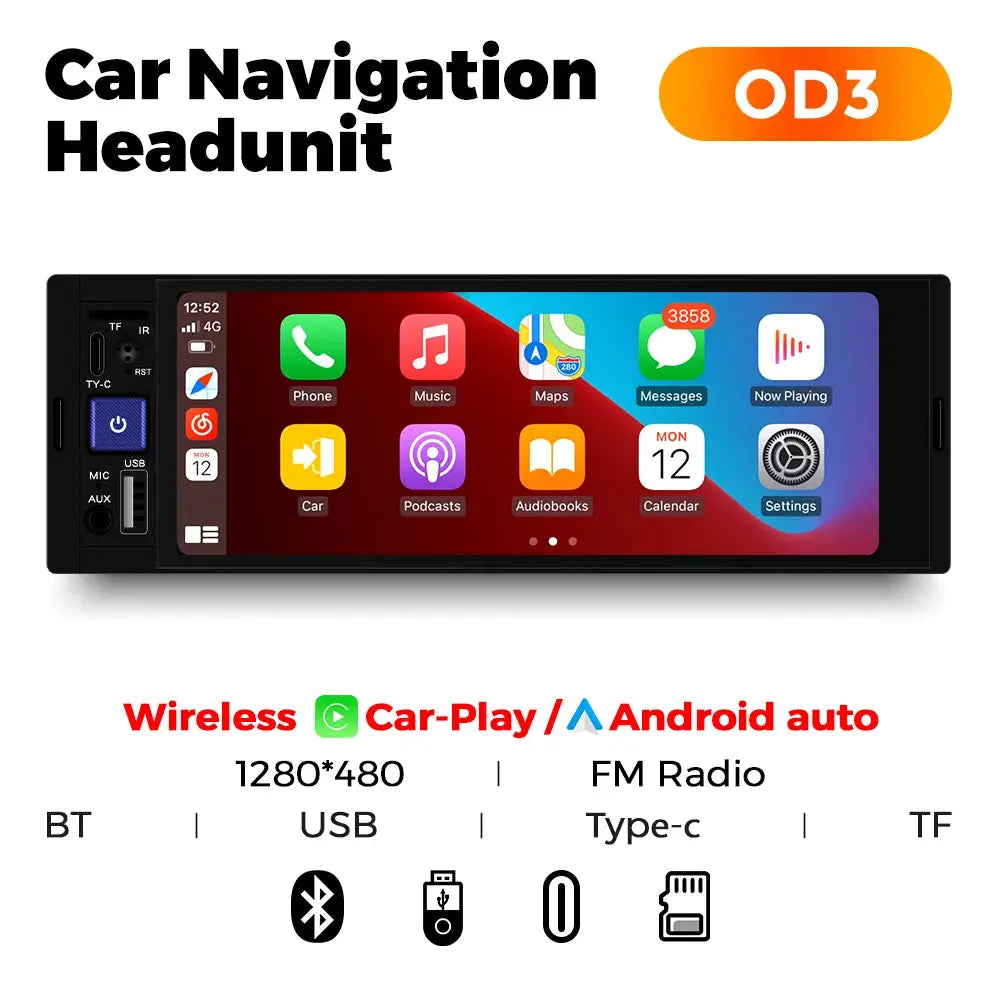1 Wireless CarPlay Android Auto 6.86 Inch Touchscreen Car Stereo MP5