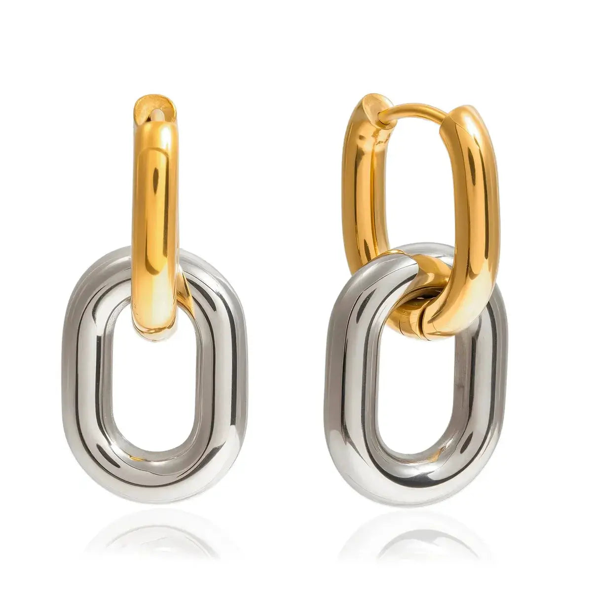 304 Stainless Steel Circle Hoop Earrings Vacuum Electroplated 18K Gold Plated Simple Classic Jewelry