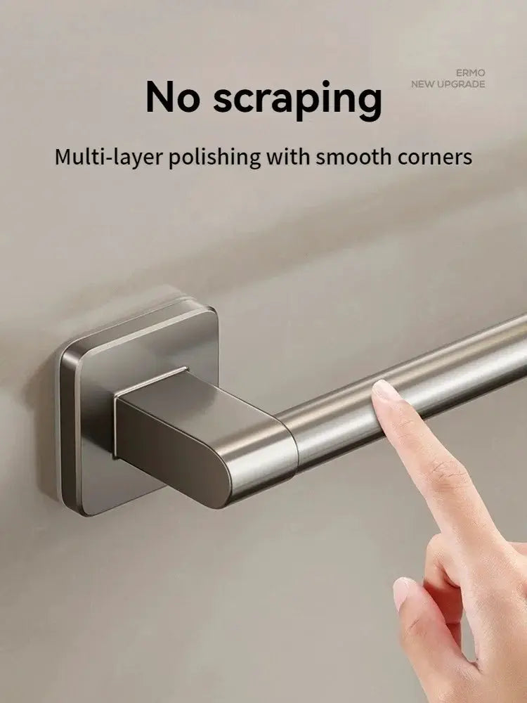 Simples Market stainless steel bathroom towel bar, wall-mounted with no-drill installation