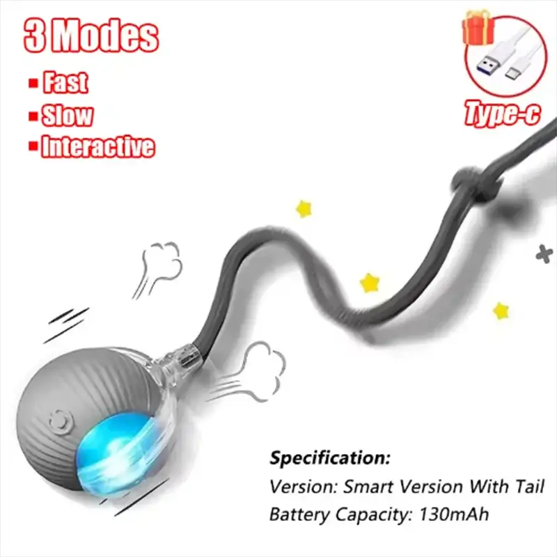 Intelligent Interactive Cat Ball For Obstacle Avoidance Durable Long Lasting Easy To Clean Pet Toy For Cats