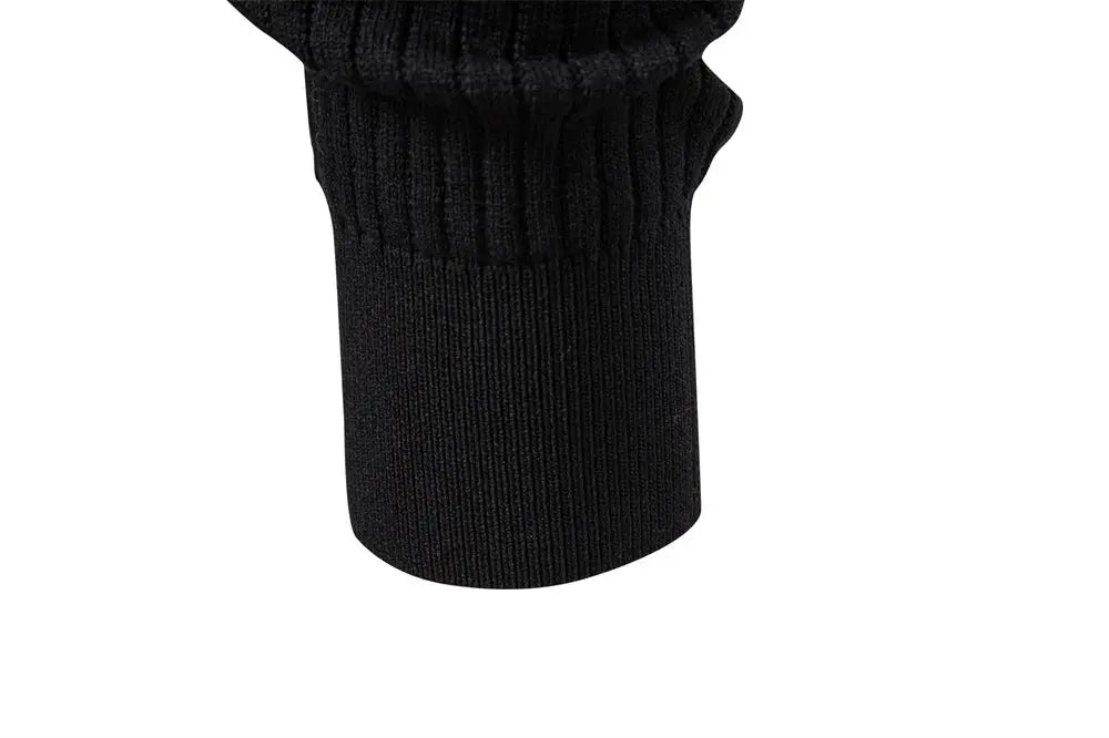 Polo shirt sleeve cuff, black ribbed knit long sleeve