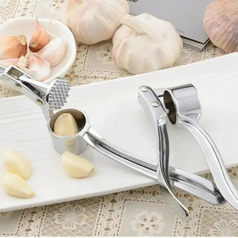 ChefMate Garlic Press and Ginger Extruder Ergonomic Manual Crusher Stainless Steel Kitchen Tool