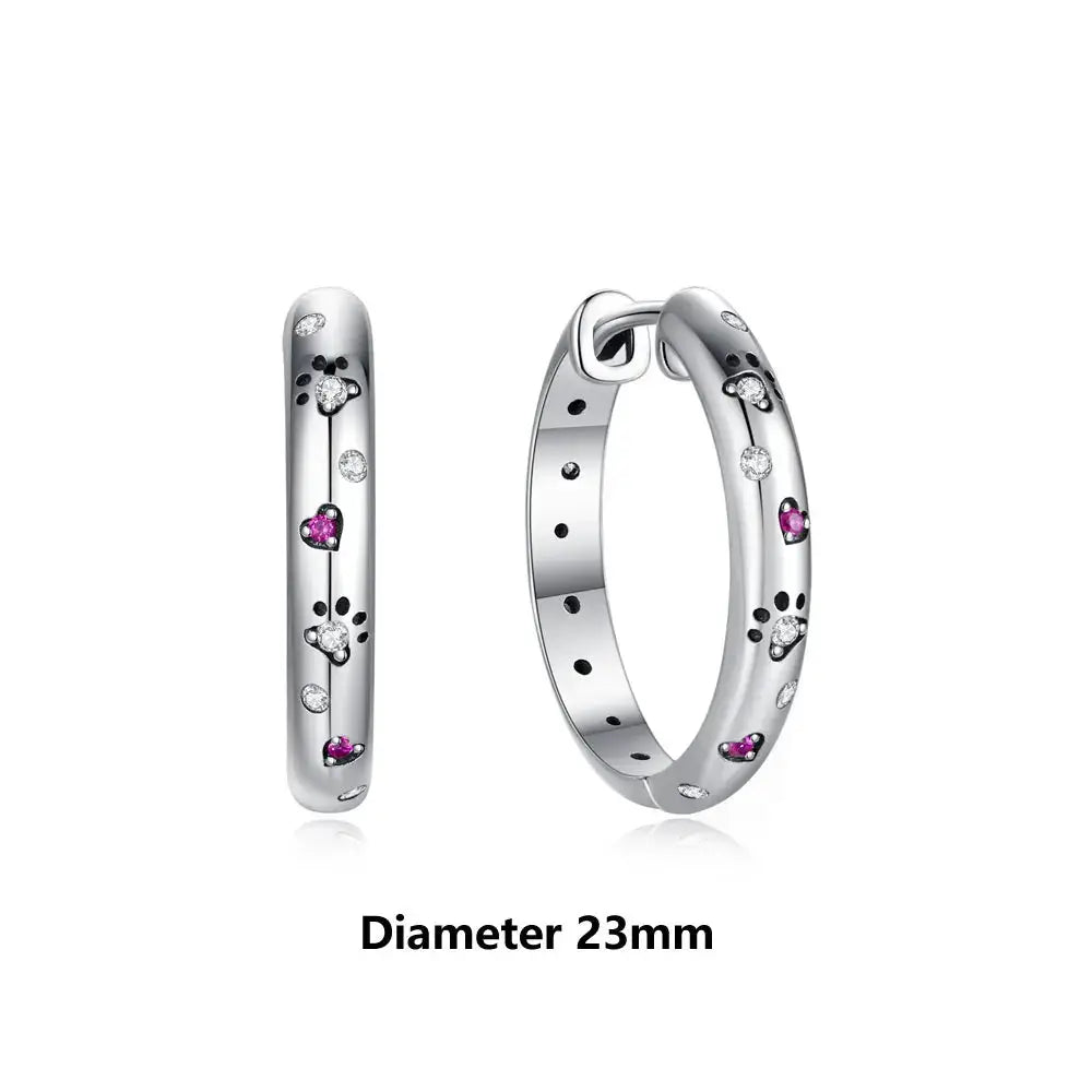 925 Sterling Silver Stud Hoop Earrings For Women Crystal Zircon Rose Gold Crown Heart Infinity Bee Design Jewelry
