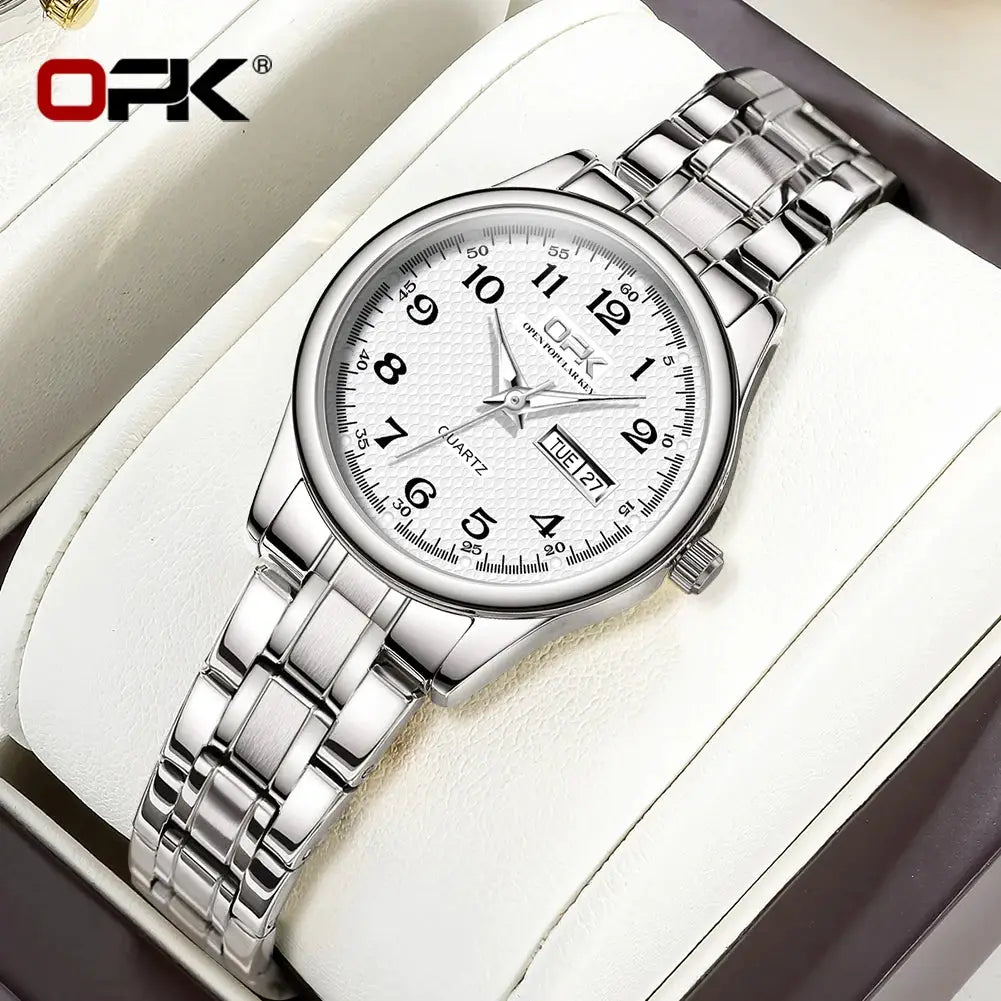 OPK 8110 Ladies Waterproof Quartz Watch With Stainless Steel Strap Luxury Timepiece