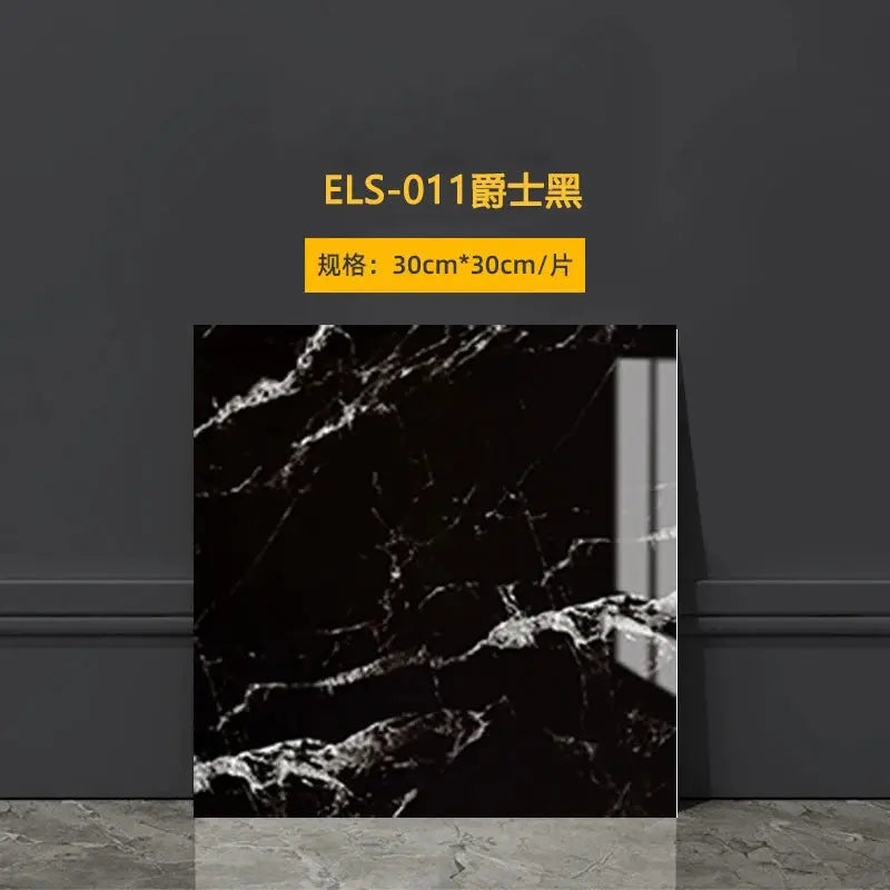 Imitation marble tile 3D wall sticker, self-adhesive, black marble, 30 cm x 30 cm, Simples Market