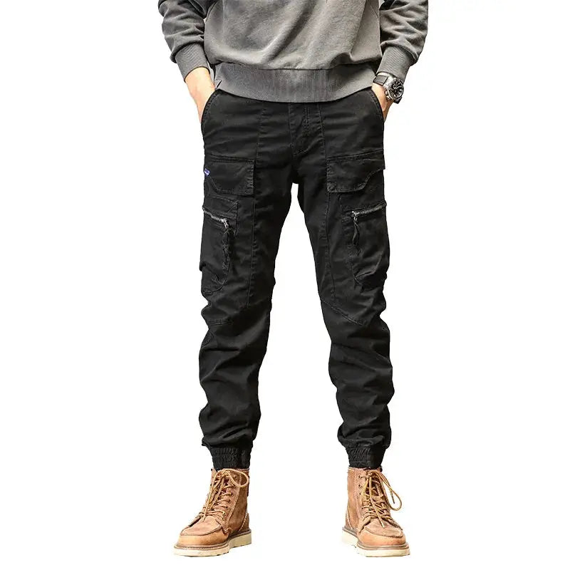 CAAYU men's cargo joggers with multi-pocket design in gray from Simples Market