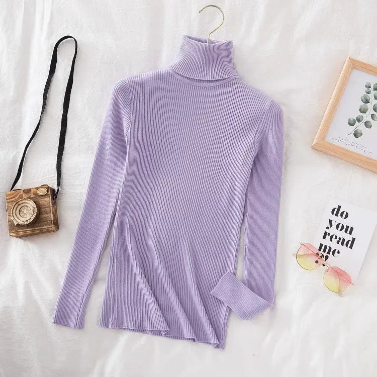 EverSoft Women Turtleneck Knitted Sweater Soft Cashmere Blend For Cozy Warmth In Autumn And Winter