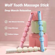 4 Ball Roller Muscle Massage Stick Wolf Tooth Fascia Tool For Calves Thighs Quadriceps Arms Forearms Recovery Fitness