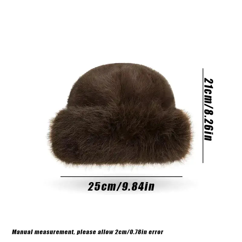 AuroraCo Womens Mongolian Style Furry Hat Korean Inspired Thickened Winter Warmth And Flattering Fit