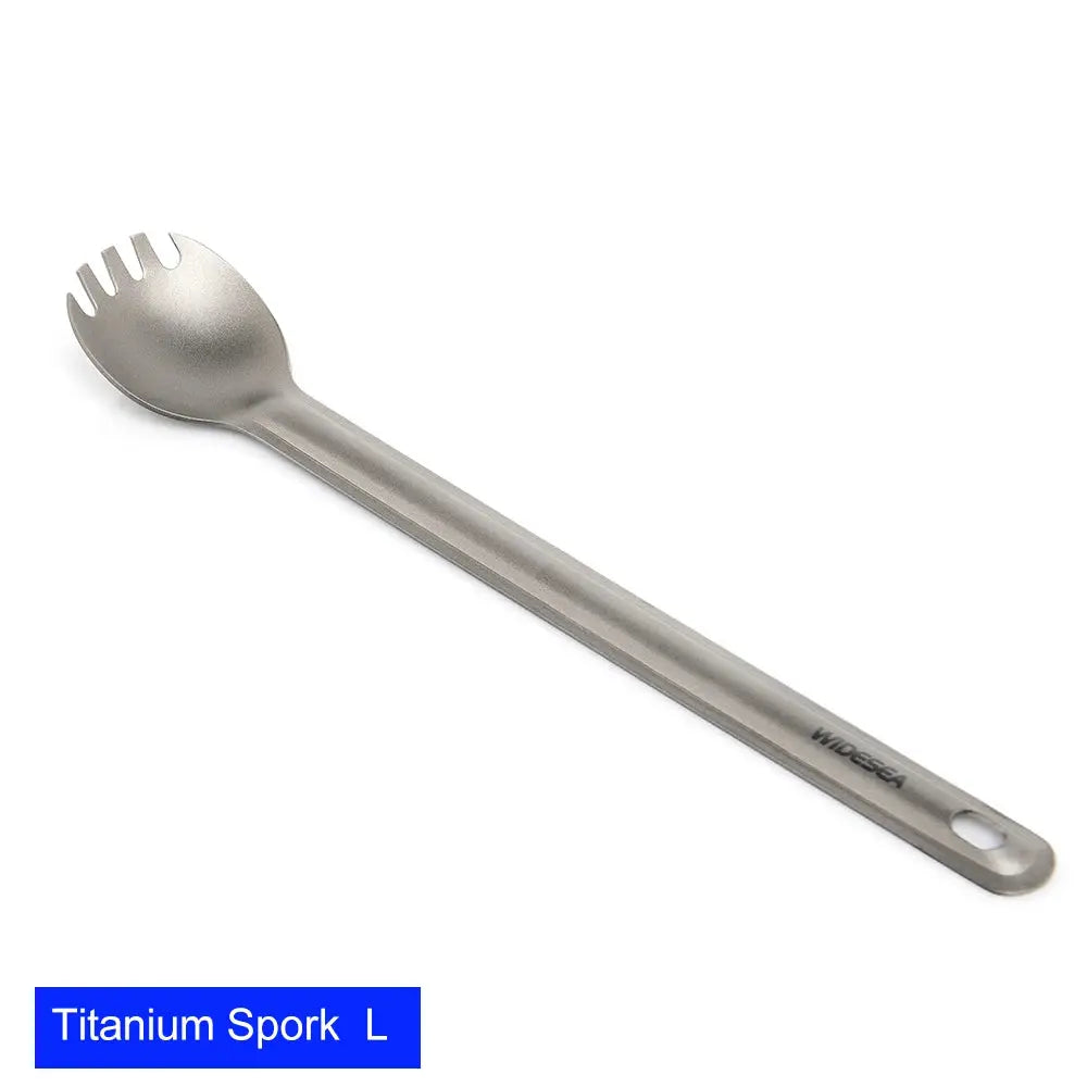 Widesea Titanium Spork Ultralight Camping Utensil For Hiking And Travel Durable Outdoor Tableware