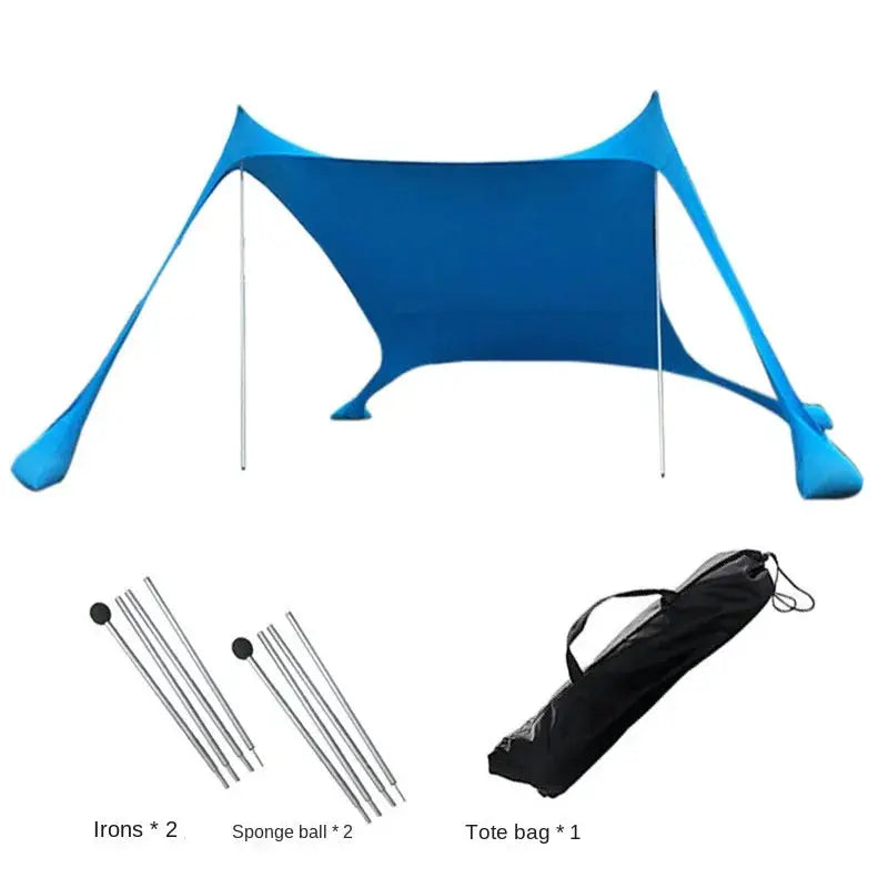 Camping tent windproof pop-up awning blue sun shade with carry bag Simples Market