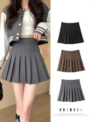 Pleated Mini Skirt With Shorts For Women High Waist A Line Skater Skort White Black Pink Sporty School Uniform