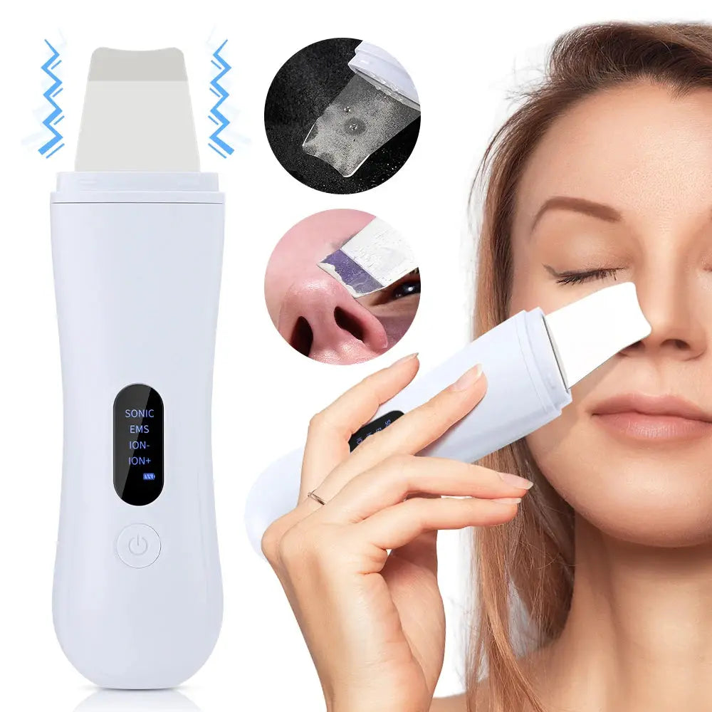 Moajaza Ultrasonic Skin Scrubber Spatula Ion Deep Facial Cleaning Device With 4 Modes For Lifting And Peeling Skin Care