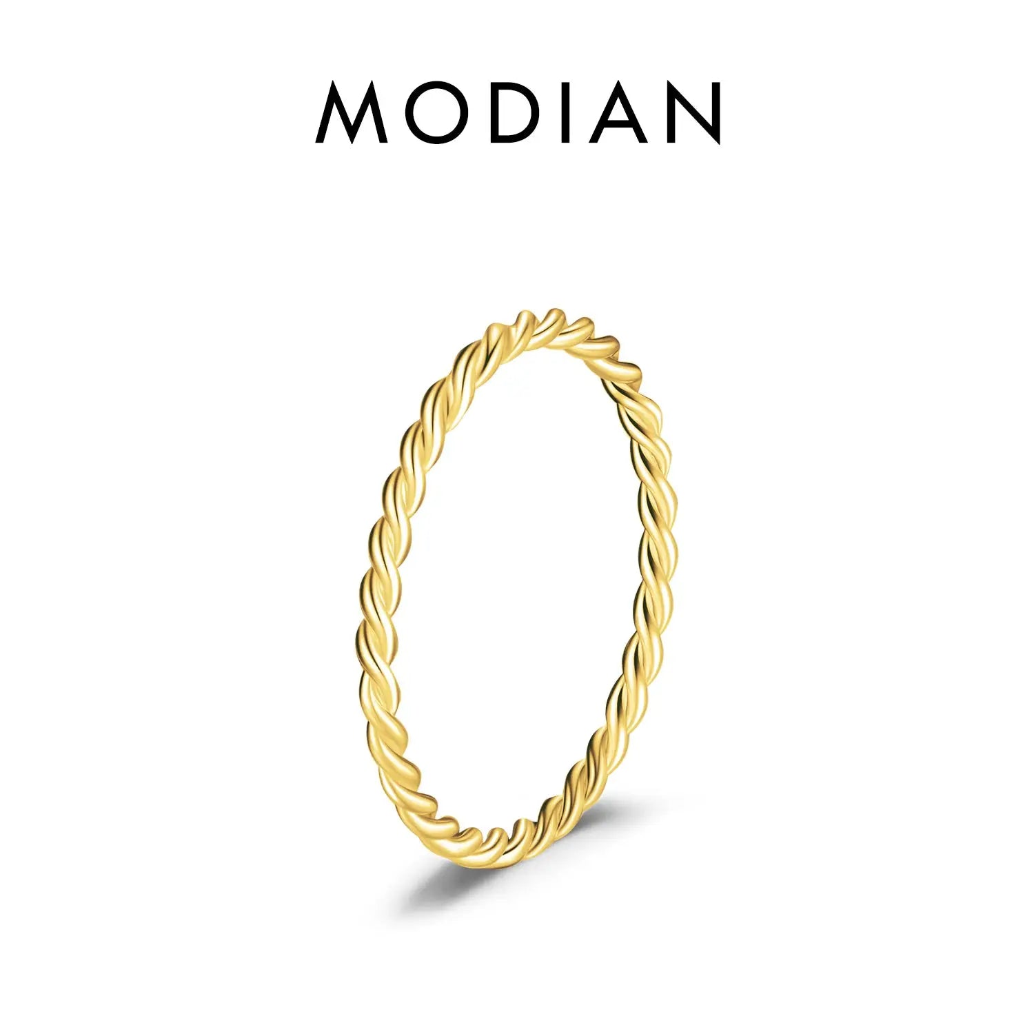 MODIAN 925 Sterling Silver Stackable Ring For Women Simple Fashion Wave Geometric Exquisite Jewelry