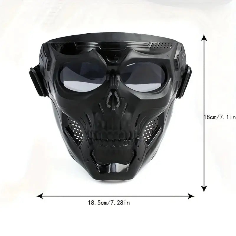 IronPulse Skull Mask Goggles Windproof Tactical Face Shield for Motorcycle Riding and Outdoor Sports