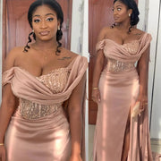 Elegant Mermaid Satin One Shoulder Prom Party Bridesmaid Dress 2025