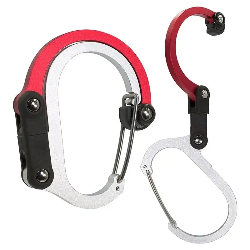 Multifunctional Hybrid Gear Clip Carabiner With 360 Degree Rotating Hook And Strong Buckle For Camping Hiking Travel