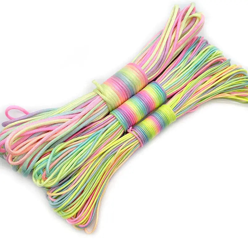 Rainbow paracord rope from Simples Market, two bundles, 7-strand 2/3/4mm 31m outdoor survival cord