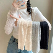 AuroraSilk Women Summer Ice Silk Lace Arm Sleeves Breathable Fingerless Driving Gloves With Sun Protection