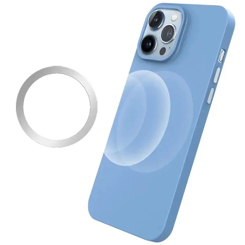 Universal Magnetic Metal Plate Ring for MagSafe, silver round magnet patch for iPhone car mount by Simples Market