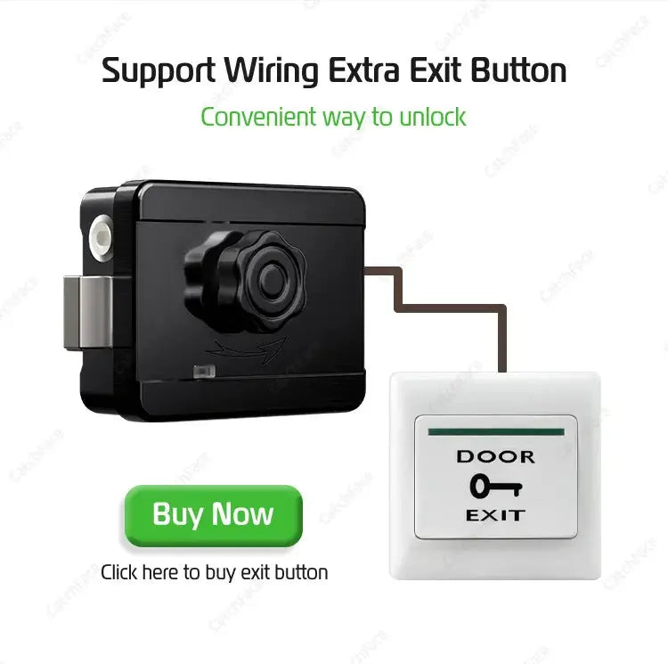 R5 PRO smart door lock with exit button, black rust-proof coating, TTLock app by Simples Market