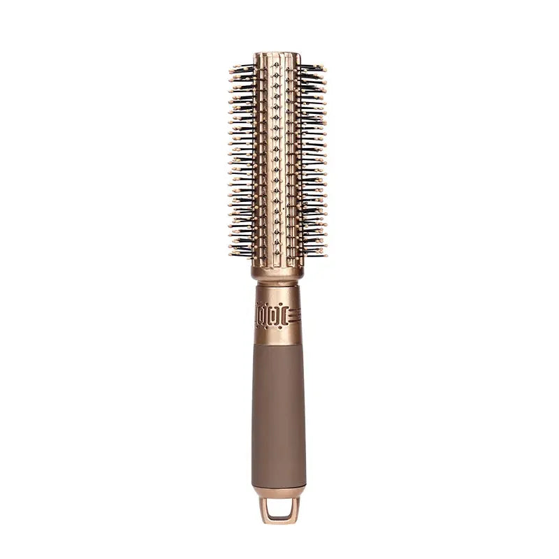Detangling hairbrush by Simples Market, rose-gold barrel with brown handle