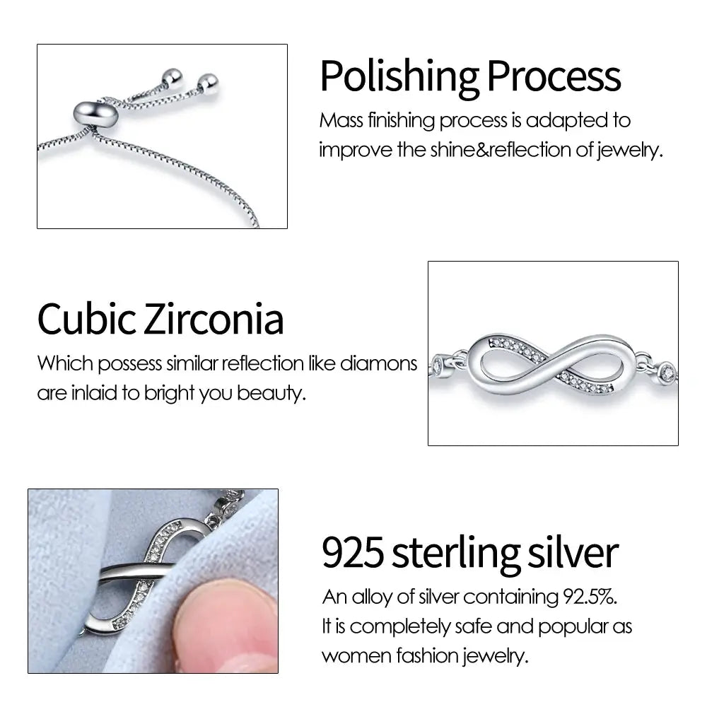 925 Sterling Silver Lucky Symbol Zircon Bracelet For Women Romantic Valentines Day Jewelry Gift Luxury