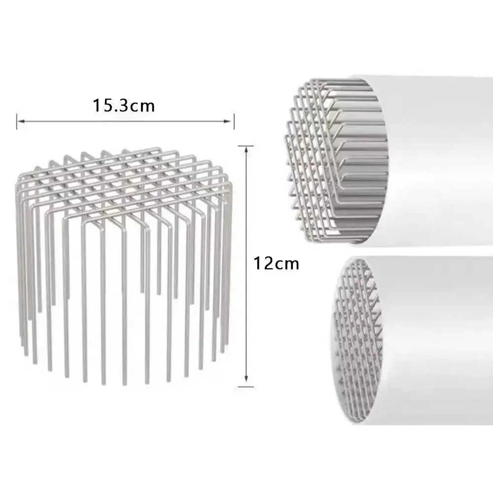 Simples Market stainless steel round drain cover with anti-blocking grid, 15.3 cm dia rooftop/balcony drainage cap
