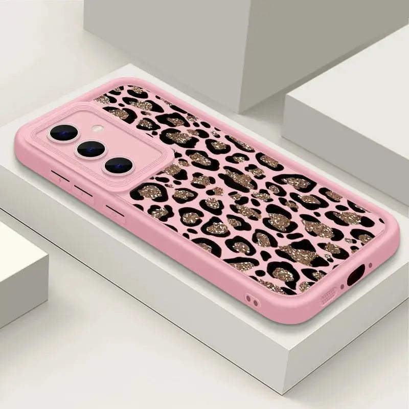 Phone case pink leopard-print TPU for Samsung Galaxy smartphones Simples Market