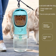 Portable Dog Cat Water Bottle With Storage Food And Water Container Feeder Bowl For Travel Outdoor Pets